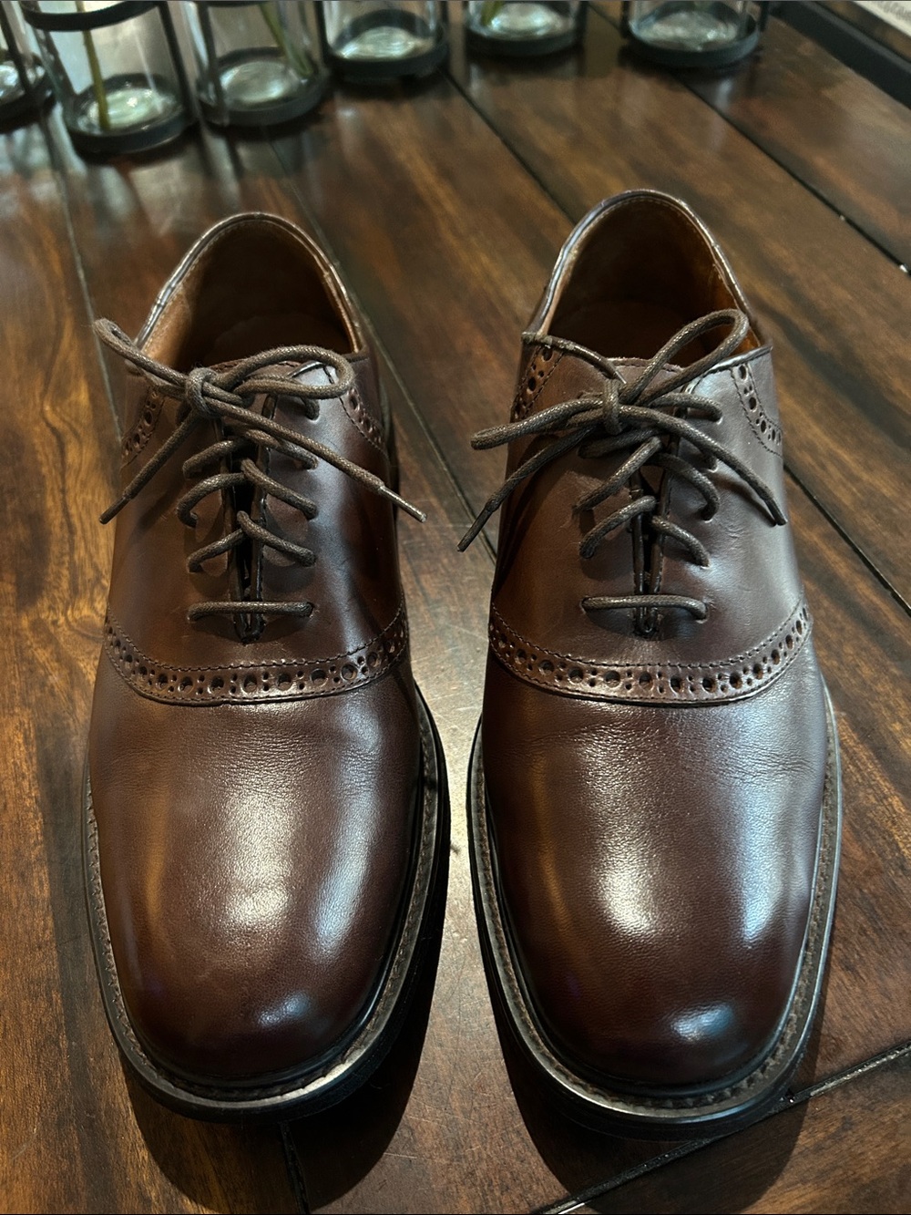 Florsheim Brown Leather Wingtip Derby Shoes
